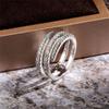 CopperFashion Surround Shaped Finger Rings for Women Shiny Crystal CZ Stone Party Bridal Rings Statement Jewelry