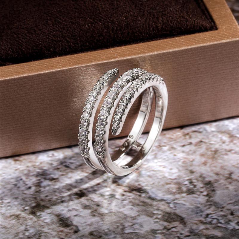 CopperFashion Surround Shaped Finger Rings for Women Shiny Crystal CZ Stone Party Bridal Rings Statement Jewelry