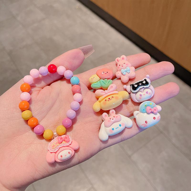 Набор украшений Куроми 2025: Милый мультяшный браслет, кольцо и клипсы для ушей для маленьких девочек