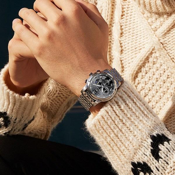 BINKADA Мужские металлические часы Мужские металлические часы Металлические наручные часы Мужские роскошные часы Металлические часы