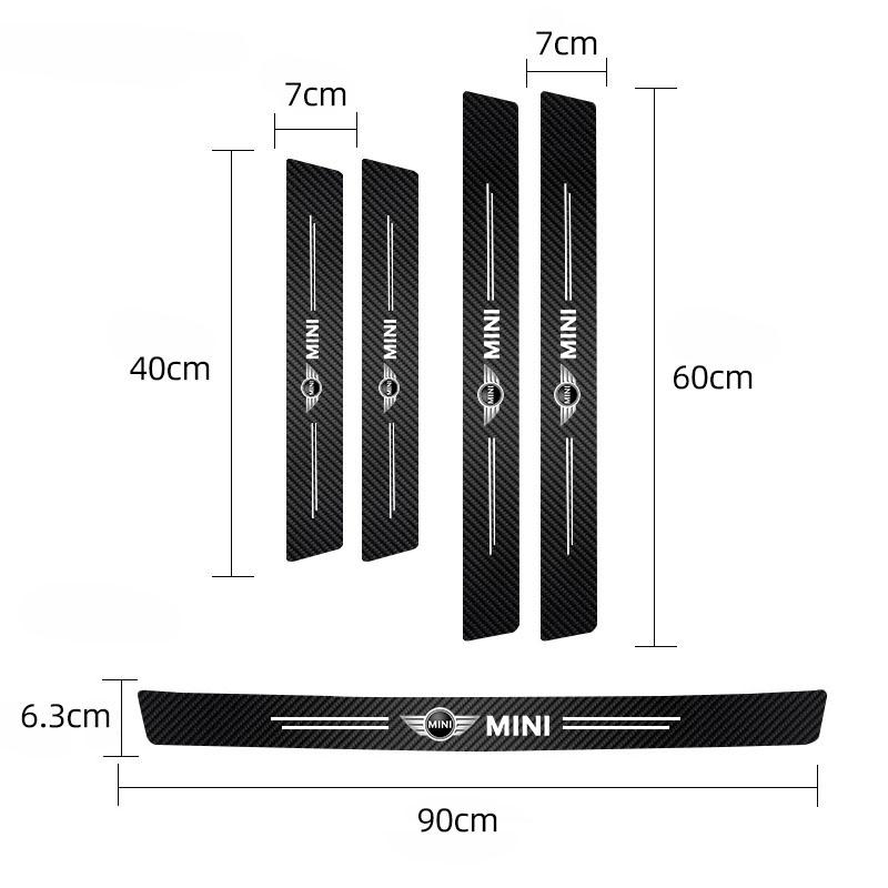 MINI Car Threshold Strip Anti Stepping Leather Protective Sticker For MINI Cooper R56 F56 R50 JCW Cabrio Aceman Countryman WORKS