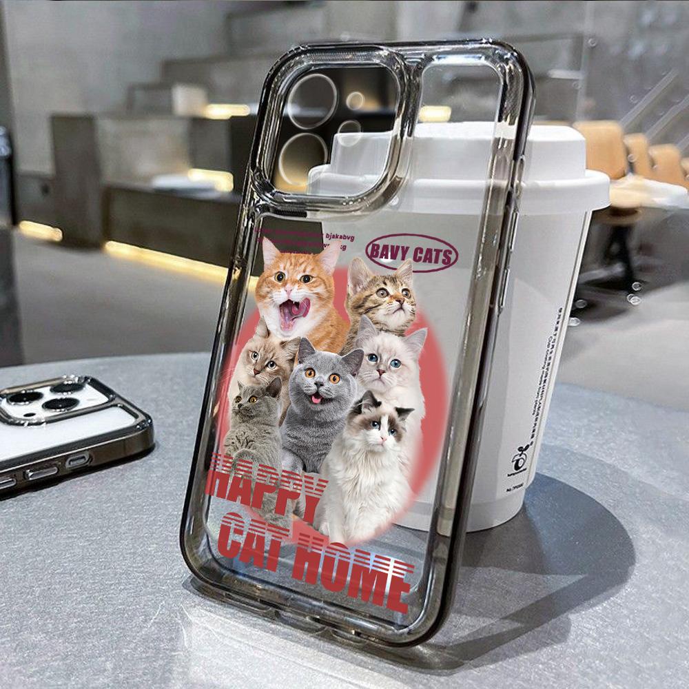 Чехол для телефона Cat для iPhone 13, чехлы для iPhone 11, 16 Pro Max, 14, 15, 12 XR, 13pro, 16pro, 16promax, 13promax, мягкие прозрачные чехлы из ТПУ, Fundas