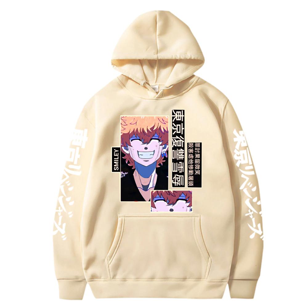 Аниме Tokyo Revengers Sad Smiley Nahoya Kawata Printed Hooded Men Women Hot Manga Hoodies Harajuku Unisex Oversize Sweatshirt