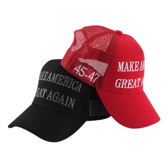 Trump Baseball Hat Letter Embroidery Long Brim Hollow Mesh 2024 President Election