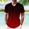 Летняя мужская популярная футболка с v-образным вырезом и короткими рукавами с принтом