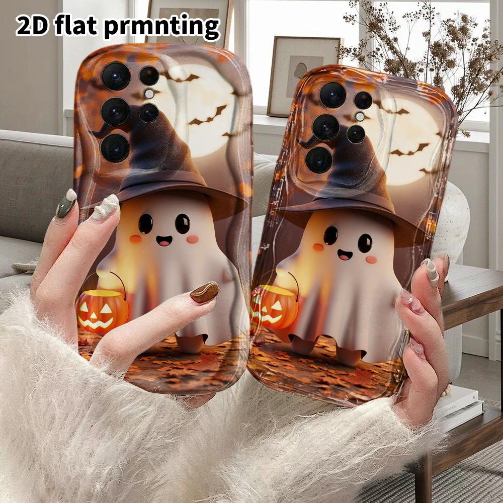 Phone Case: 2D Flat Samsung Galaxy A34 A35 M05 M06 S20 S22 S21 FE Plus 5G Protective Case, Couple Style, Little White Bear, Christmas and Halloween Gi