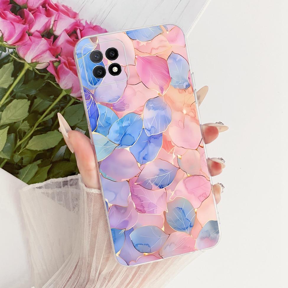 Clear For Oppo A73 5G CPH2161 Phone Case For Oppo A73 5G Cover Aesthetic Luxury Cute Cat Fashion Butterfly Funny Painted Casing