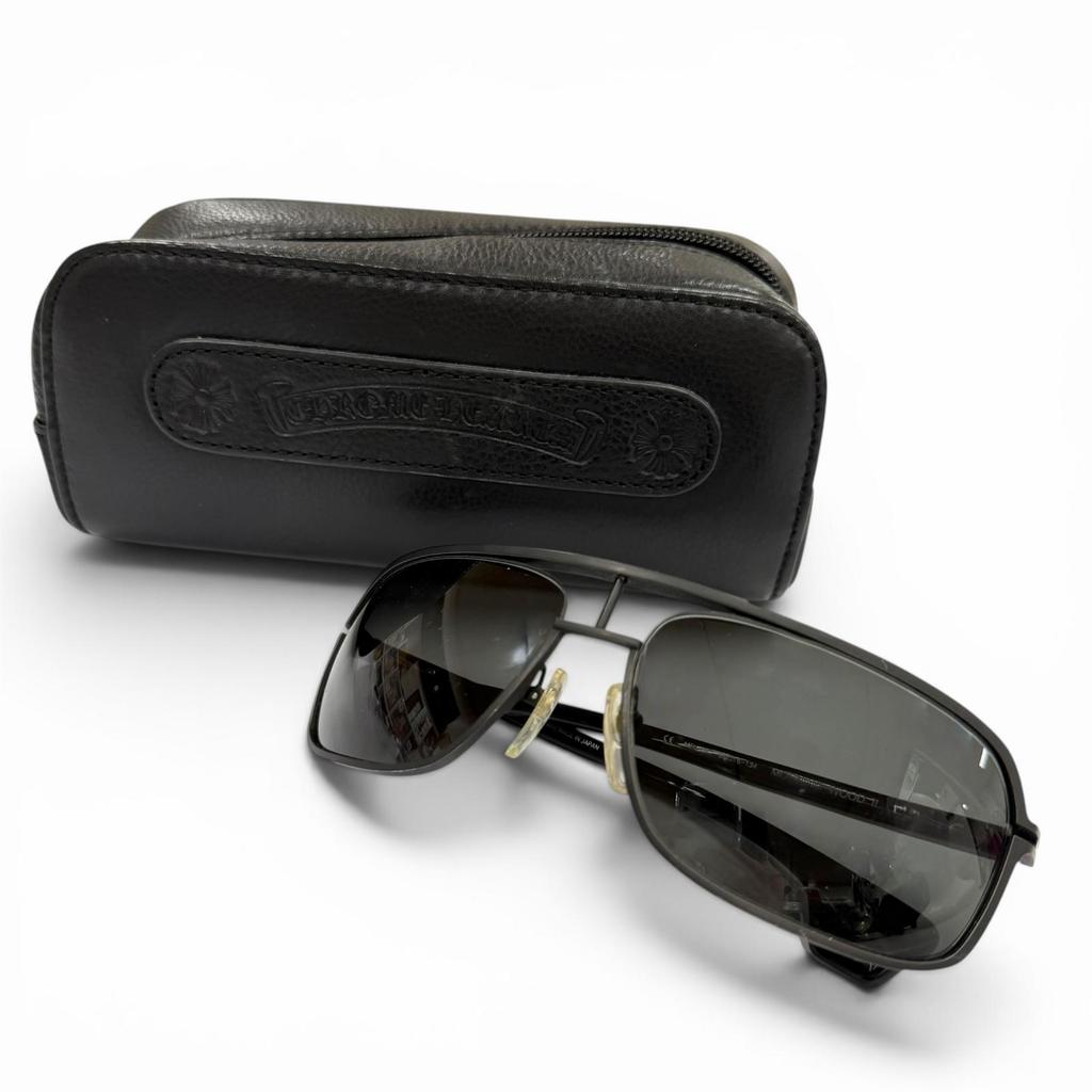 Очень хорошие СОЛНЕЧНЫЕ ОЧКИ CHROME HEARTS MORNING WOOD II черные 925 Б/У