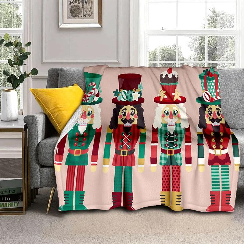 Одеяло с рисунком рождественской елки «Щелкунчик», мягкое одеяло для дома, спальни, кровати, дивана, пикника, путешествия, офиса, детское одеяло