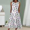 Summer Fashion Sexy Sleeveless Dress Soft Casual 3D Jade Linglong Print Dress Sleeveless Sling Dress