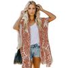 Women's Cardigan Seaside Holiday Cardigan Short Sleeve Printed Mid-length Smock Tops