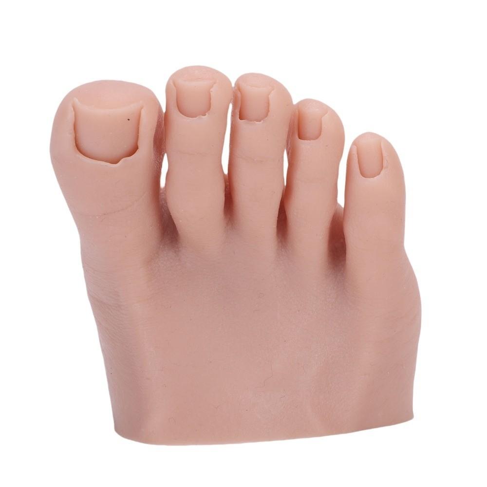 Left/Right Nail Art Training Foot Soft Silicone Fake Foot Model  For Nail Art Training