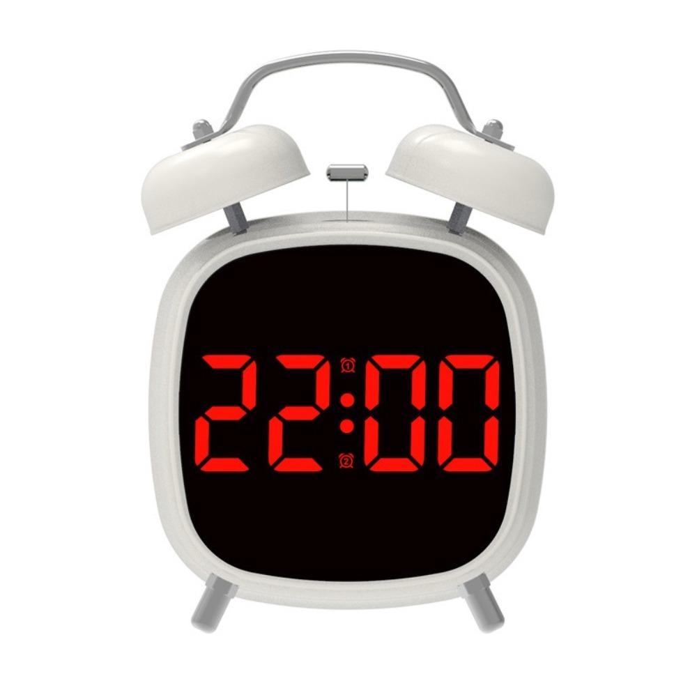 High Volume Twin Bell Alarm Clock Voice Control Digital Alarm Clock Table Clock  Indoor Use