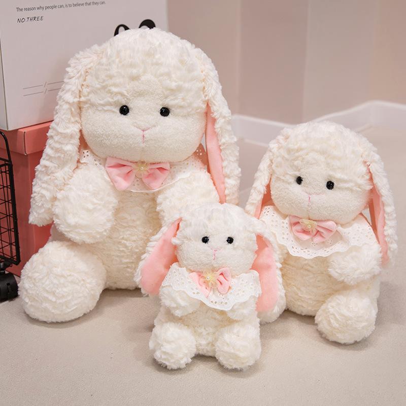 Little Girl Sleeping In Bed Bunny Plush Doll Cute Dog Cat Soothing Pillow Girl Gift