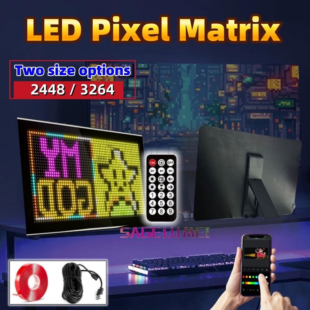 Декор комнаты Рамка Управление через приложение LED Пиксельная матрица Bluetooth Дисплей 24x48 32x64 RGB Цифровая панель лампы DIY Художественный дисплей Игры Аниме