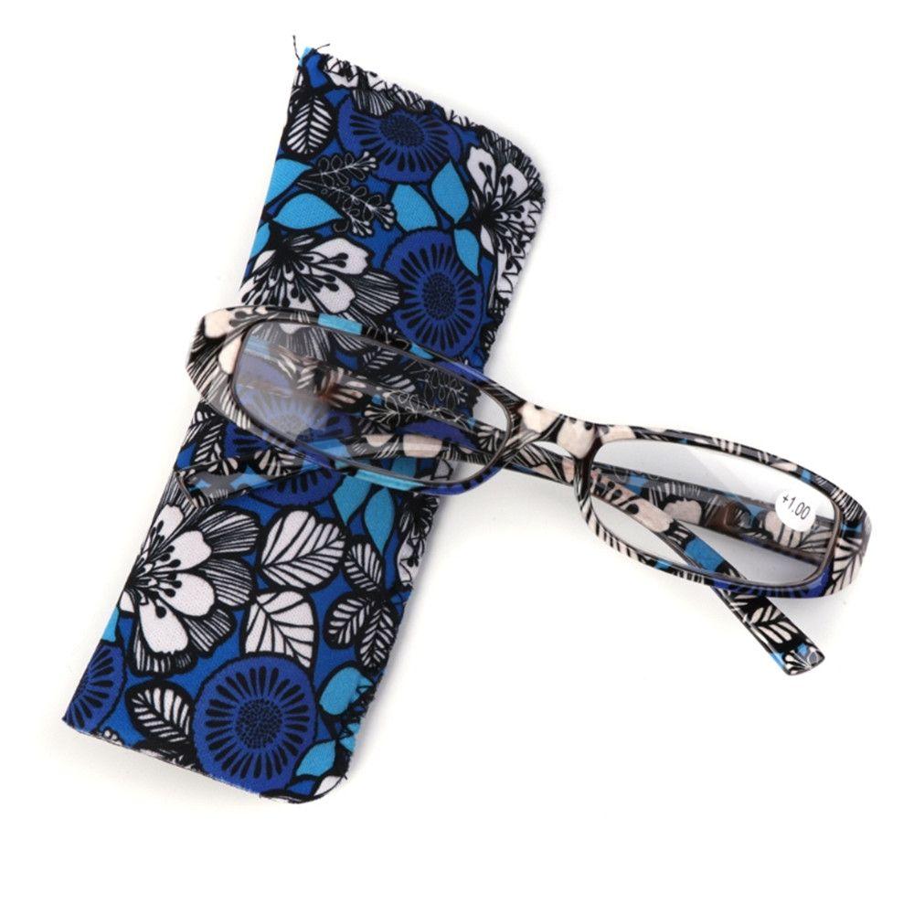 Matching Pouch Eye wear Print Flower Reading Glasses Eyeglasses Vision Care +1.00~+4.0 Diopter