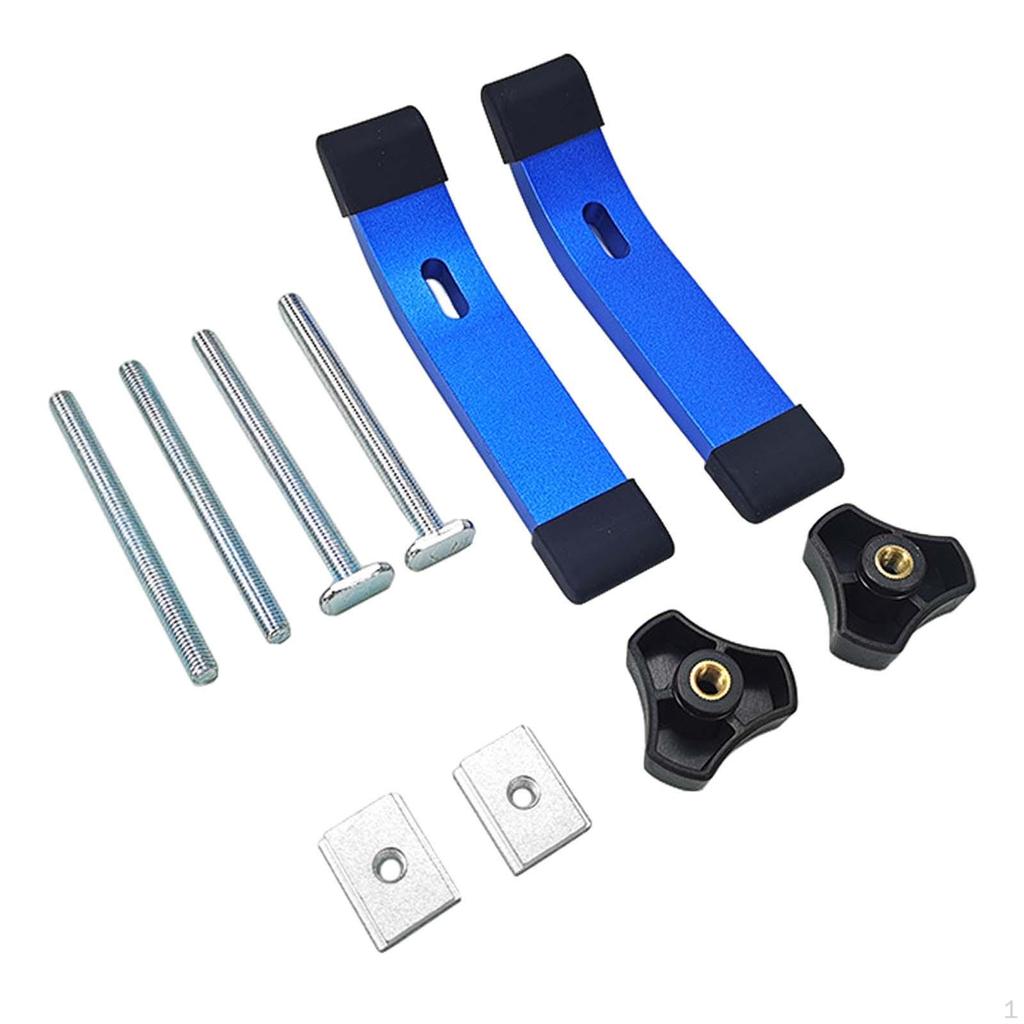 2 Pieces Hold Down Clamp Aluminum Quick Acting with T Bolts and Silder for Woodworking DIY
