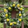 Lemon Wreath for Front Door Artificial Spring Summer Lifelike Floral