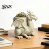 Зеленое Растение Цветочный Горшок 3D Печатный Дракон Настольный Горшок Креативный с Хранилищем Художественный Универсальный Настольный Органайзер Фигурка Декор для Дома Офиса,