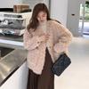Fashionable Oversized Sheepskin Coat for Women In Winter with Thickened Plush Pink Color