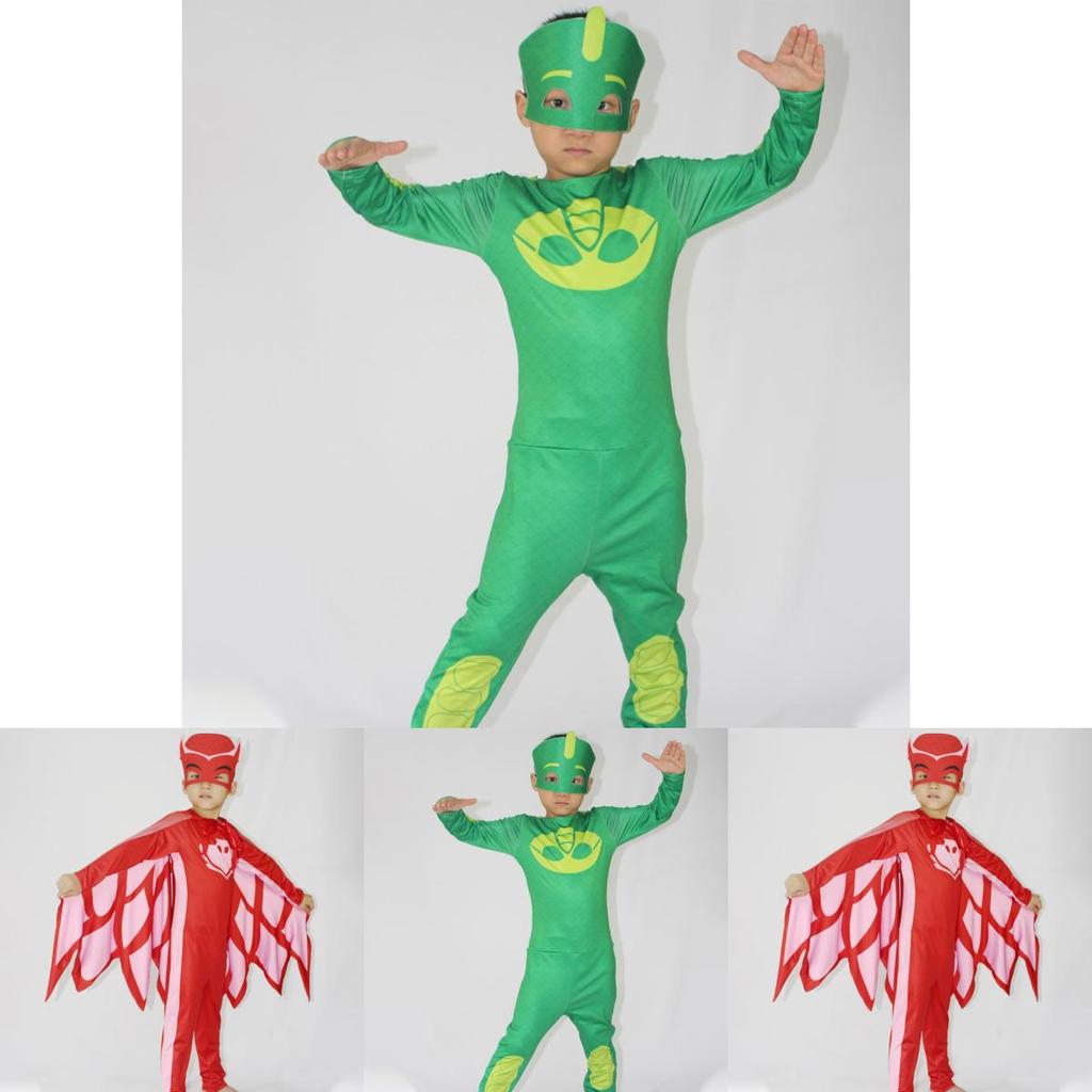 Костюм PJ Masks от Noblekids с красочным комбинезоном Кэтбоя, Совы и Гекко для детей