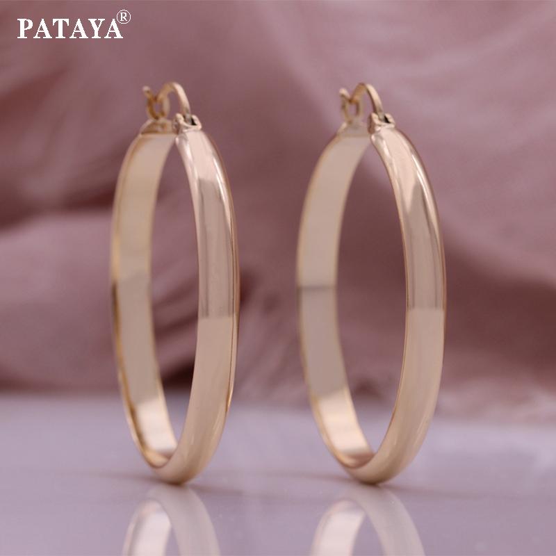 PATAYA Модные персонализированные большие серьги-кольца в стиле журнала