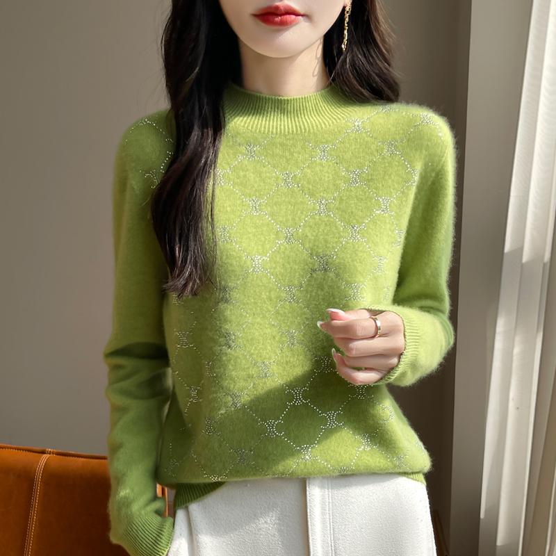 Женский кашемировый свитер Qinghe Cashmere 30% кашемир 70% шерсть Осень и Зима Пуловер Теплый и Модный