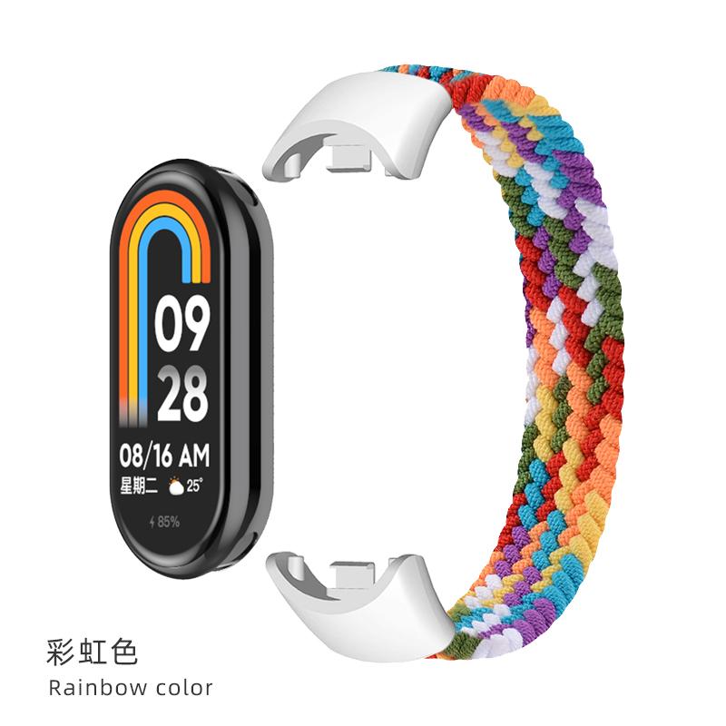 Плетеный Solo Loop для Xiaomi Mi Band 8 9 Аксессуары для ремешка Эластичные нейлоновые ремешки для часов Замена correa bracelet для Miband 8 NFC