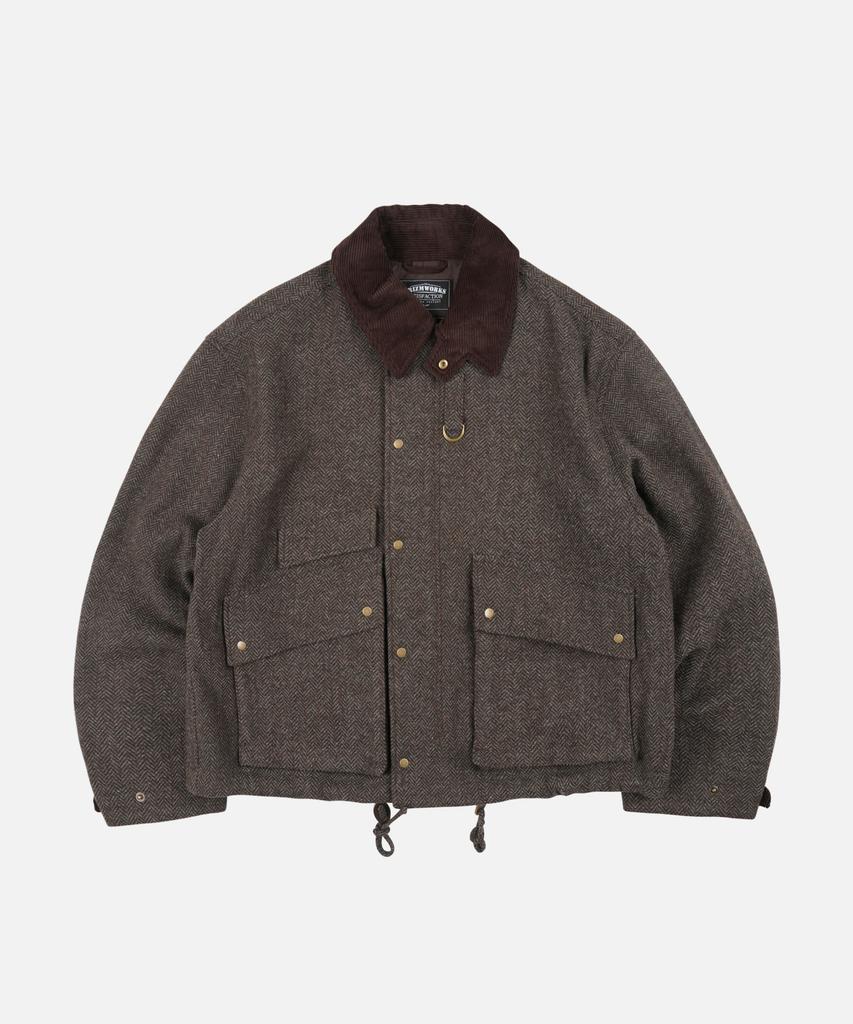 FRIZMWORKS Herringbone Wool Hunting Jacket _ Pine Brown