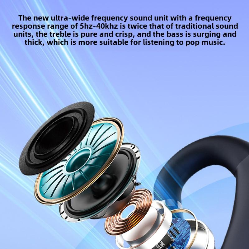 Bluetooth Headset Single Ear Air Conduction Not Into The Ear Hanging Ear Digital Display Motion Can Be Rotated Business