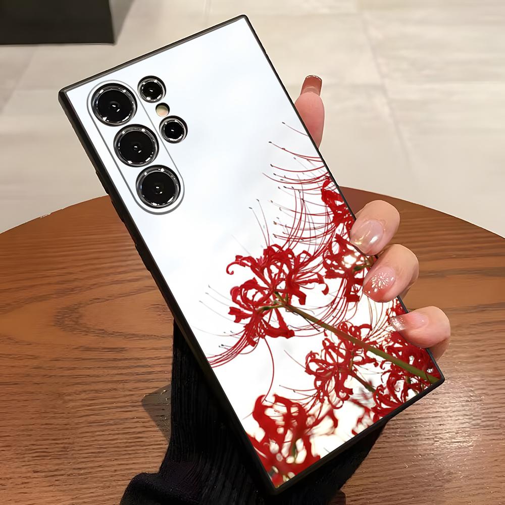 Красный Паучий Лилия Цветок Ада Чехол для Телефона Для S23 Samsung S24 S25 Ultra S22 S20 Fe S21 Plus A16 A54 A34 A53 Задняя Крышка