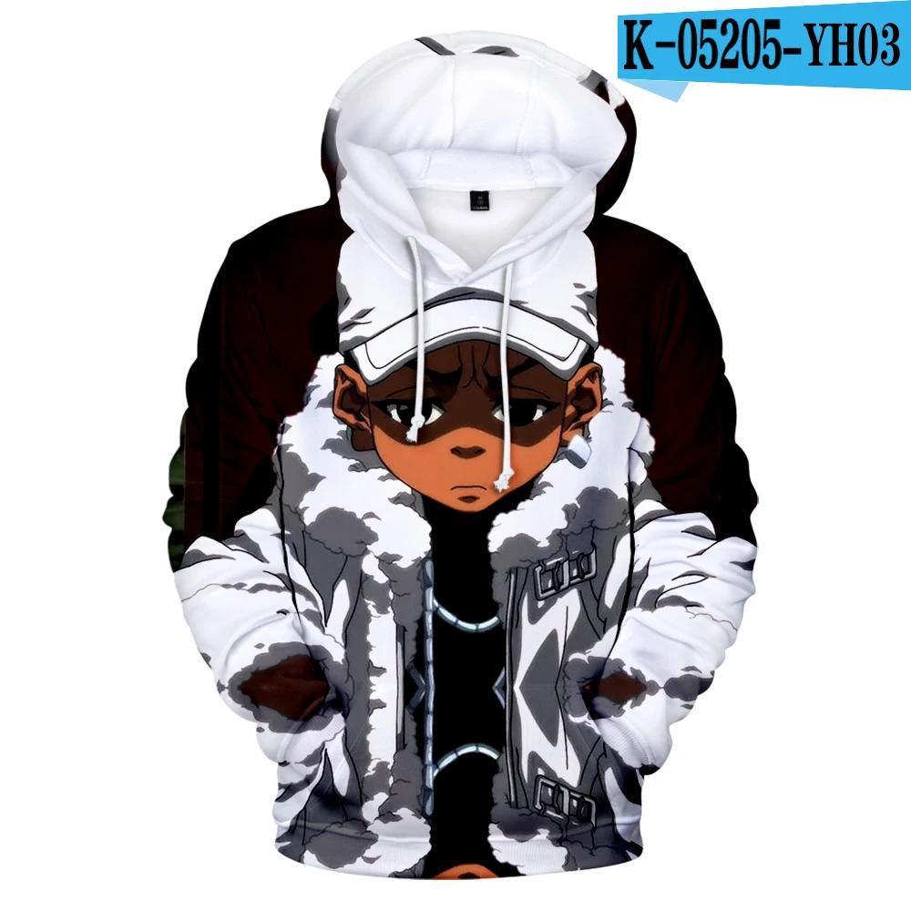 Толстовки Boondocks 3D модная толстовка с длинным рукавом мужская толстовка с капюшоном для взрослых повседневная уличная одежда Harajuku унисекс свободная одежда