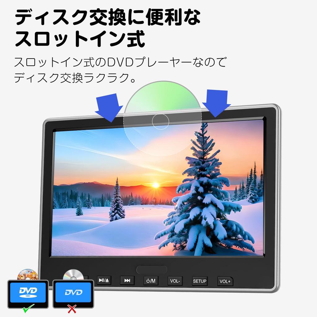 Eonon Headrest Rear Seat Car DVD DVD Inch DVD Can Play Resume HDMI Can Watch HD Card Compatible Monitor, Monitor, Monitor, Slot-in Type, Built-in