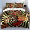 Surreal Eye Art Bedding Set, Trippy Psychedelic Woman with Multiple Red Eyes Print Duvet Cover + 2 Pillowcases,Weirdcore Decor