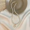 French opal pearl necklace women's light luxury niche high-end retro collarbone chain new neck chain