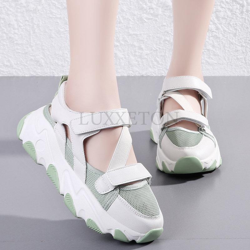Sandals Woman Summer Flat Platform Shoes For Ladies Designer Trends Female Footwear Sport Mesh Hook Loop Cross Strap