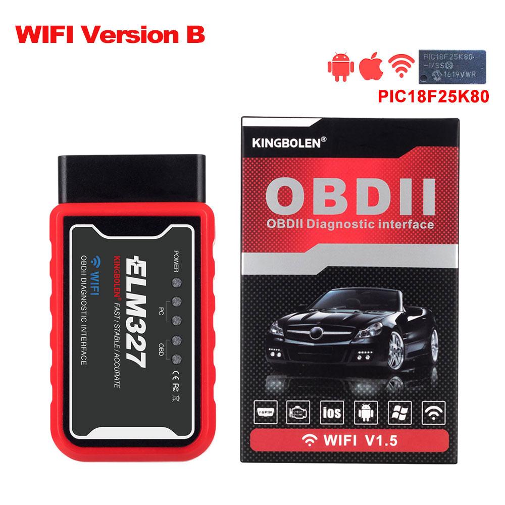 ELM327 V1.5 Чип PIC18F25K80 Двухплатный WIFI/BT OBD2 Сканер Кодов Диагностический Инструмент ELM327 OBDII для Телефона Android/IOS PK ICAR 2