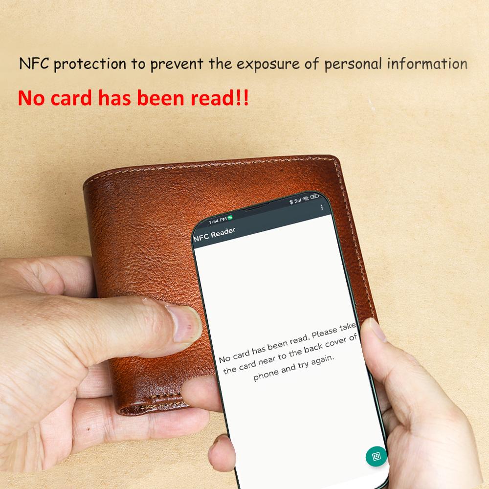 Мужской кошелек из натуральной кожи с защитой от блокировки RFID, двойной складной кошелек в стиле ретро, ​​короткий многофункциональный держатель для кредитных карт с 2 кошельками для удостоверений личности