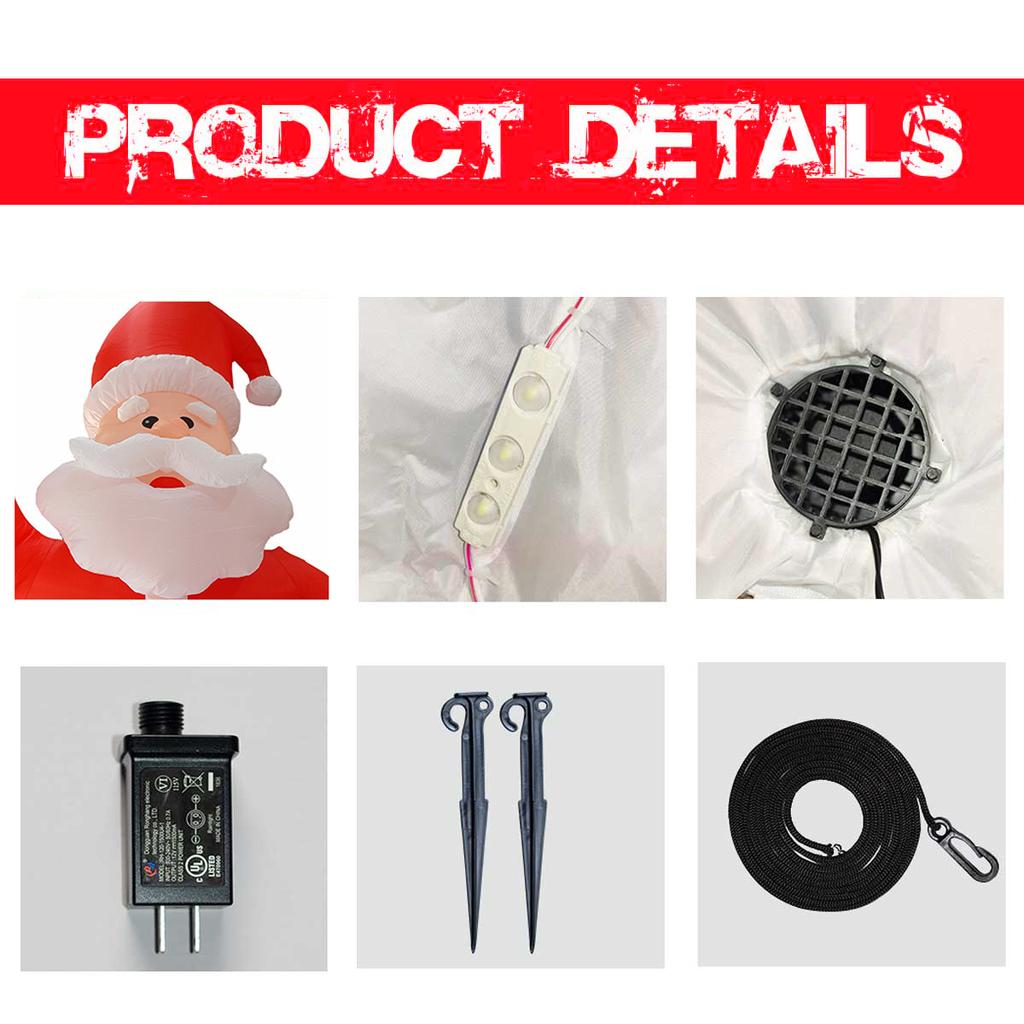 2.4M Tall Inflatable Santa Claus Xmas Christmas Decorations Garden Outdoor