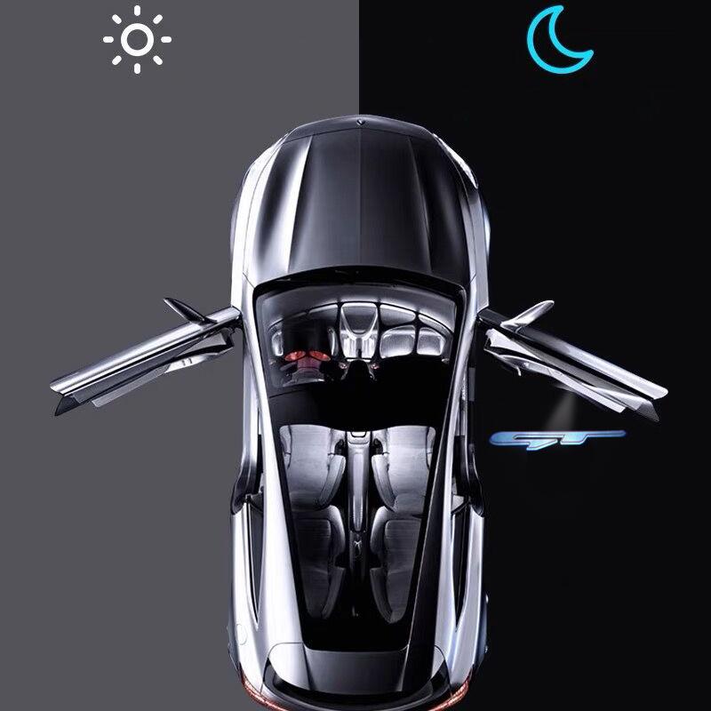 AABJA1 For GT Logo KIA KN K5 K3 Sportage Ceed RIO Hyundai Venga Infrared Sensor Car HD Door Welcome Light Led Projector Lamp 1/2PCS