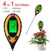 Professional 4 In 1 Soil PH Meter LCD Digital Temperature Sunlight Moisture PH Garden Soil Tester Acidity Alkali Analysis Meter