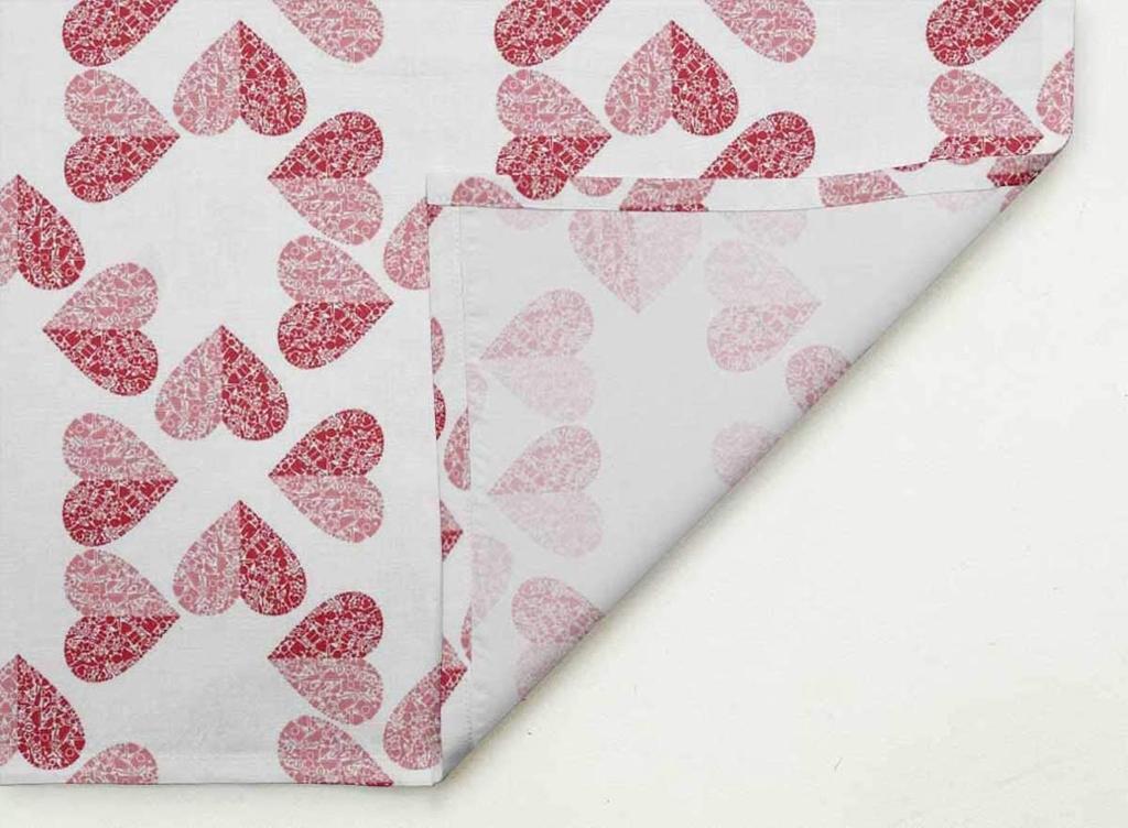 S4Sassy White Red Heart Праздничные вечеринки Ткань Столовое белье Многоразовый набор обеденных салфеток 18 x 18 дюймов(Пакет