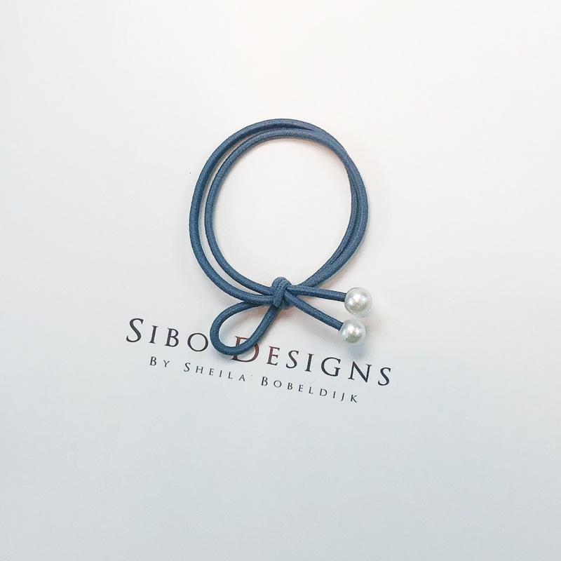 Простая резинка для волос с бантом и жемчугом в корейском стиле - Эластичная повязка для волос