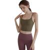 Yomoment Sports Cross Molded High for and Cocoa Bra, Non-Slip, Back, Built-in Cups, Sweat-Wicking, Quick-Drying, Wire-Free, Support, Padded, Fitness,
