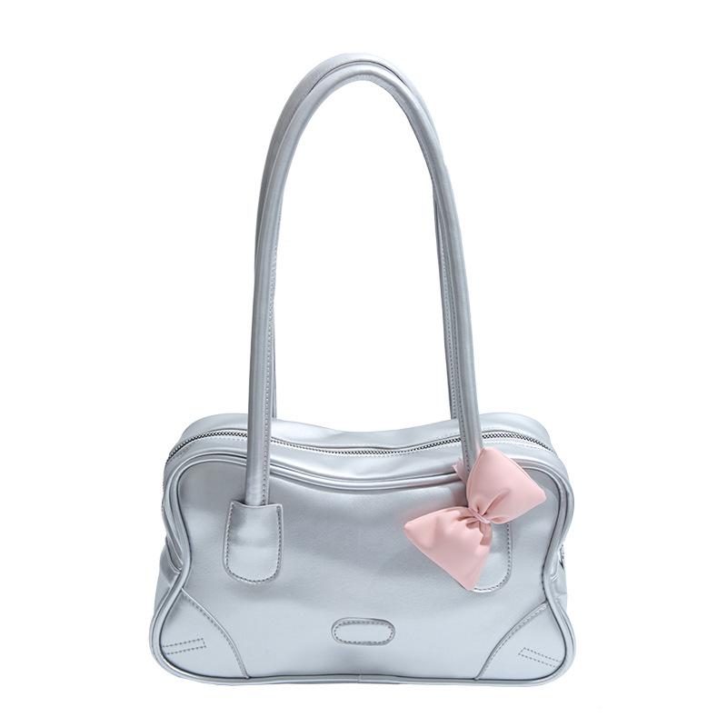 2025 Summer New Shoulder Bag Cute Girl Large Capacity Bow Tote Bag Fashion Commuter Big Bag Woman