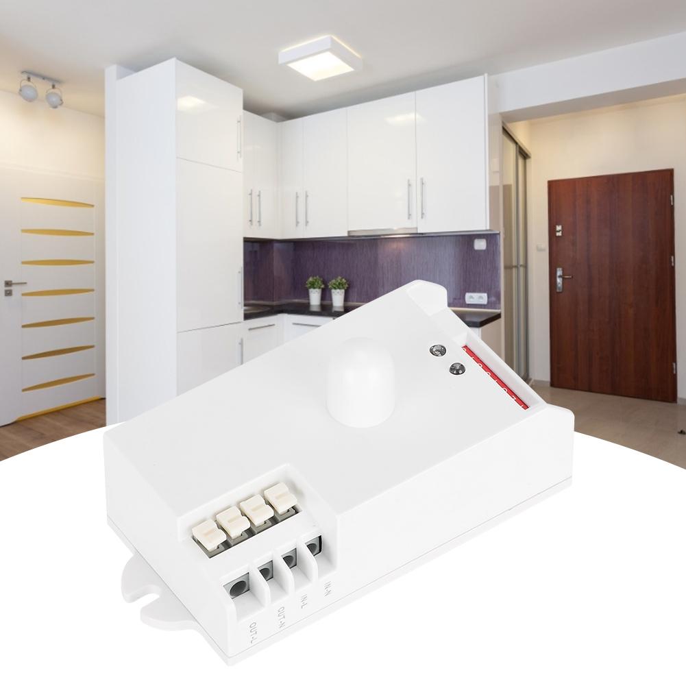 5.8GHz Dial Adjust Microwave Radar Sensor Body Motion Detector Light Switch for Home Hotel Corridor