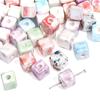 10Pcs Ceramic Ink Splatter Dyed Square Beads Charms Loose Spacer Beads for DIY Bracelet Necklace Jewelry Making Accessories