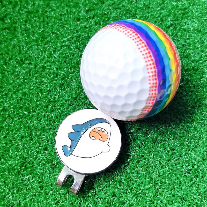 GVOVLVF Golf Hat Clip Cute Shark Mark with Magnetic Matching Clip Multi Color Green Ball Position Label Accessories 5
