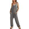 2024 Spring/Summer Women's Sleeveless U-Neck Loose Jumpsuit with Double Pockets