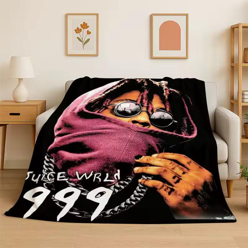 Ретро Juice WRLD 999 Легенда Рэпер Звезда Фланелевое одеяло Мягкое теплое плед для спальни гостиной кровати путешествий кемпинга